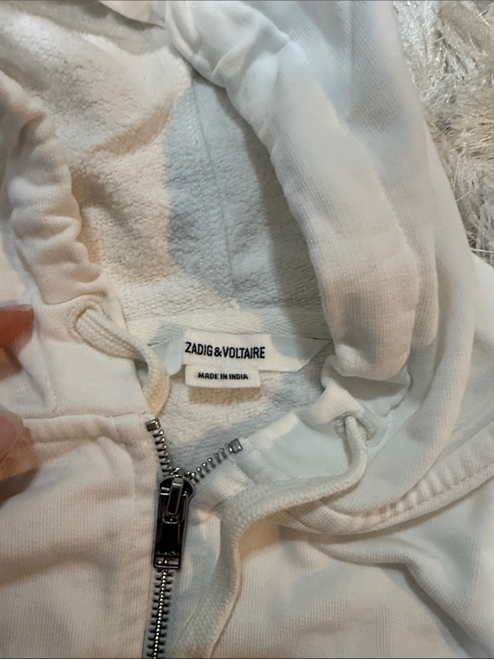 Zadig & Voltaire Rock White Zip-Up Hoodie - Picture 3 of 3